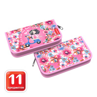 Пенал-книжка с наполнением ErichKrause 110x205x25мм Flower Scooter