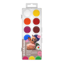 Краски акварельные ErichKrause Frenchie 12 цветов (в пластиковой коробке с европодвесом)