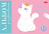 Альбом А4 12л скоба "Мяу-Котики" тиснение  100 г/м2*