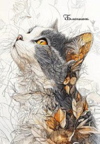 Блокнот А5  40л гребень "Кошка" клетка