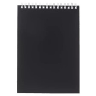 Блокнот А5  60л гребень "SoloMatte. Черный бархат" клетка, софт-тач