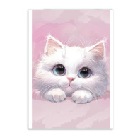 Блокнот А6  40л скоба "Белый кот" кл., глянц.лам.