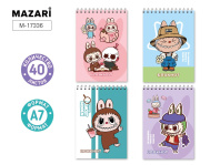 Блокнот А7  40л гребень "Зубастик" клетка