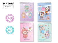 Блокнот А7  40л гребень "Зубастик" клетка