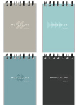 Блокнот А7 40л гребень "Минималистичный дизайн - 12" клетка Блокнот А7 40л гребень "Минималистичный дизайн - 12" клетка