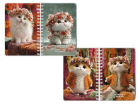 Блокнот-перевертыш А6  80л гребень "Котята" кл.