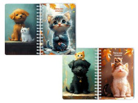 Блокнот-перевертыш А6  80л гребень "Пушистые друзья" кл.
