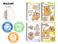 Блокнот А5  80л. гребень "Капибара" кл., фольгир.обл.