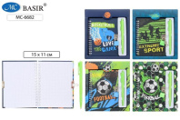 Записная книжка с замочком А6  48л. "Спорт" +автомат.ручка*