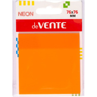 Блок с липким краем (76х76мм) 50л, пластиковый, полупрозрачный, неон оранжевые