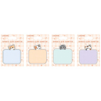 Бумага с липким краем  30л, фигурная " Fanny Cats",  ассорти форм