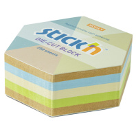 Бумага с липким краем (61*70мм) 250л, 4цв., ПАСТЕЛЬ+КРАФТ, гексагон