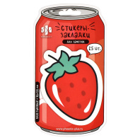 Закладки с липким краем (100*104мм)  1 цв, по 25л. "Клубника" пластиковые