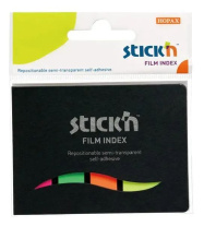 Закладки с липким краем (24*45мм) 4цв, 25л, европодвес, пластиковые