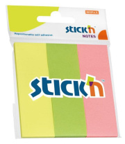 Закладки с липким краем (25*76мм) 50л, 3цв., европодвес