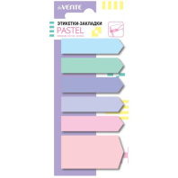 Закладки с липким краем (44*11мм;44*24мм)  6 цв, по 20л., ПАСТЕЛЬ, бумажные