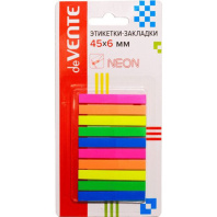 Закладки с липким краем (45* 6мм) 10 цв., 250л