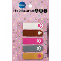 Закладки с липким краем (45*14мм)  5 цв, по 20л. "Лапки"