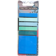 Закладки с липким краем (50*50мм;50*10мм)  5 цв, по 20л., ПАСТЕЛЬ, пластиковые