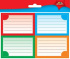 Наклейки на тетрадь, универсальные, цветные, 12шт. Наклейки на тетрадь, универсальные, цветные, 12шт.