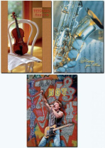 Тетрадь для нот А4 24л., вертик., скоба "Ассорти"