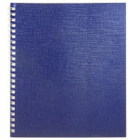 Тетрадь А5  48л кл. гребень бумвинил Hatber "METALLIC Синяя"