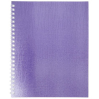 Тетрадь А5  48л кл. гребень бумвинил Hatber "METALLIC Фиолетовая"