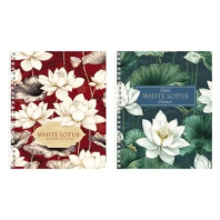 Тетрадь А5 80л кл. гребень Hatber "Белый лотос" тисн, 2 диз.в спайке Тетрадь А5 80л кл. гребень Hatber "Белый лотос" тисн, 2 диз.в спайке