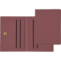 Визитница к/з на кнопке "deVENTE. Casual" 4отд., брусничный