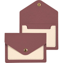 Визитница-кошелек к/з на кнопке "deVENTE. Casual" 2отд. д/визиток, брусничный