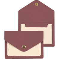 Визитница-кошелек к/з на кнопке "deVENTE. Casual" 2отд. д/визиток, брусничный
