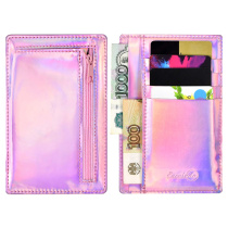 Чехол д/пласт.карт "Голографик розовый" 142*92мм, блинт.тиснение, 2 отд., 4 кармана
