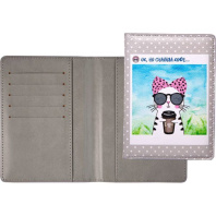 Обложка для паспорта "Ok, но сначала кофе" кожзам, 5 отд.д/визиток, цветная печать Обложка для паспорта "Ok, но сначала кофе" кожзам, 5 отд.д/визиток, цветная печать