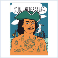 Обложка для паспорта "Петр I и море" ПВХ Обложка для паспорта "Петр I и море" ПВХ