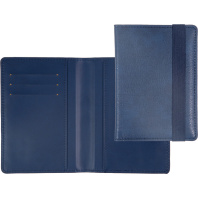 Обложка для паспорта из к/з Detent 3 отд.д/визиток, синяя Обложка для паспорта из к/з Detent 3 отд.д/визиток, синяя