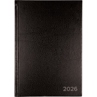 Ежедневник дат. 2026г А5 Attomex 336стр., черный, бумвинил, тисн.фольгой, офсет 60г/м2