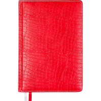 Ежедневник дат. 2026г А5 Attomex. Croco 336стр., красный, тв.обл., ляссе