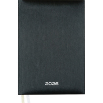 Ежедневник дат. 2026г А5 Attomex. Regent 336стр., черный металлик, тв.обл., бумвинил, ляссе