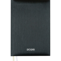 Ежедневник дат. 2026г А5 Attomex. Regent 336стр., черный металлик, тв.обл., бумвинил, ляссе