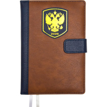 Ежедневник дат. 2026г А5 deVENTE Blazon 352стр.,тв.комбин.обл.,кожзам, магн.застежка, коричн.с синим