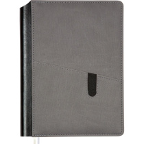 Ежедневник дат. 2026г А5 deVENTE Brighton 336стр., серый, тв.обложка, кожзам, ляссе, карман