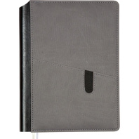 Ежедневник дат. 2026г А5 deVENTE Brighton 336стр., серый, тв.обложка, кожзам, ляссе, карман