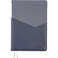 Ежедневник дат. 2026г А5 deVENTE Kollin 336стр.,тв. комбин. обложка,кожзам.,карман, синий