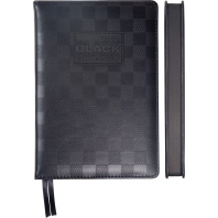 Ежедневник дат. 2026г А5 deVENTE TOTAL BLACK 336стр.,черный срез, тв.обложка, кожзам,2ляссе,70г/м2