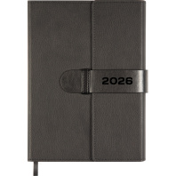 Ежедневник дат. 2026г А5 deVENTE Tudor 336стр., черный, тв.обложка, кожзам, карман,2ляссе,70г/м2