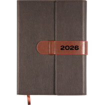 Ежедневник дат. 2026г А5 deVENTE Tudor 336стр.,коричневый, тв.обложка, кожзам, карман,2ляссе,70г/м2