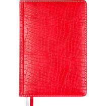 Ежедневник дат. 2026г В6 Attomex Croco 336стр.,красный кожзам, ляссе, офсет 70г/м2