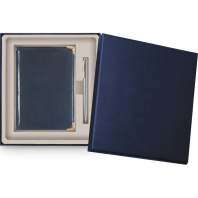 Набор подарочный "Bellagio" ежедн. 2026г А5, 336стр., синий, тв. обл., иск. кожа, + шар.ручка