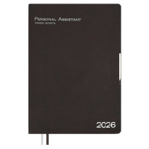 Ежедневник дат. 2026г А4 120л., кожзам, мягк.пер. "Шеврет глосс коричневый" +ПОДАРОК