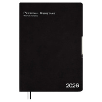 Ежедневник дат. 2026г А4 120л., кожзам, мягк.пер. "Шеврет глосс черный" +ПОДАРОК